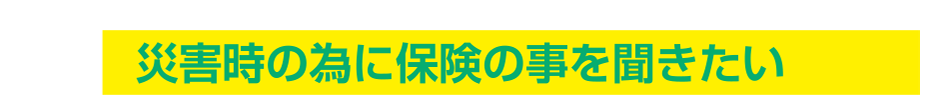 災害時の為に保険の事を聞きたい